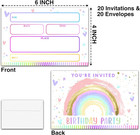 Rainbow Birthday Party Invitations  20 Invite Cards With Envelopes  4 x6  Girls