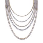 Tennis Chain Real Solid 925 Sterling Silver Cz Iced Necklace Chain Hip Hop
