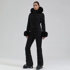 Ski Suit Women One Piece Snowsuit Slimski Jumpsuit Faux Fur Snowboard Waterproof