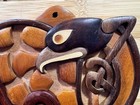 Islandcraft Celtic Carvings Messenger Eagle Bird Wood Knotwork Wall Art Plaque