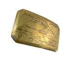 Vintage Japan Yokosuka Mountain Etched Brass Metal Belt Buckle Small Size
