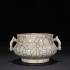 6 3  China Porcelain Ming Dynasty Chenghua Mark White Double Ear Incense Burner