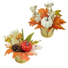 2 Pcs Fall Table Decor  Cute Fall Table Centerpieces With White Orange 2 Pack