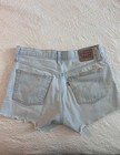 Levi s 501 Cut Off Denim Shorts Light Blue Button Fly Women s Size 28