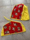 Vintage 70s Quilted Mushroom 4-slice Toaster Blender Appliance Covers Yellow Red