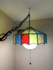 Vintage Mid Century  Lucite Acrylic Hanging Light Lamp Mcm Swag  Multi Color 16   