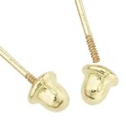 14k Solid Yellow Gold Cz Basket Red Color Round Shaped Screw Back Stud Earrings