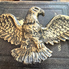 Vtg Cast Metal Brass Tone American Eagle Hanging Wall Plaque Federal Americana