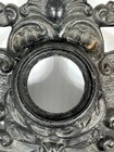 Victorian Black Vintage Lidded Art Nouveau Heavy Metal Writing Desk Inkwell Ink