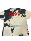 Kiss World Tour    77 Concert T-shirt Adult Large Black Cream Tie Dye Retro