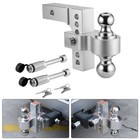 2  Receiver 6  Drop rise Adjustable Tow Hitch Dual Ball Mount Trailer 18500 Lb