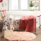 3  Faux Fur Round Kids  Rug Pink - Pillowfort