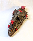 Hand Carved Hammered Tin Mask Vintage African Tribal Mande People Funeral Mali