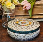 Vintage Tin With Lid  Made In England  Floral Box  Daher Spring Farms 