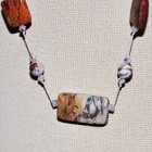 Handmade Hand Knotted Venus Jasper Colorful Chicklet Beaded Necklace 42 Inches