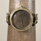 Michael Kors Women Parker Mk-6425 Dress Pave Gold Tone 39mm Quartz Watch 7 1 4 
