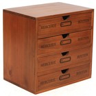 Desk Organizer With 4 Drawers  Vintage Wooden Storage Box Drawer Organizer New
