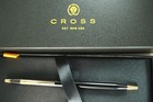 Cross Century Black Pvd Barrel Gold Trim Ballpoint In Box At0082-158