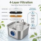 Dog Water Fountain For Large Dogs- 270oz 8l Stainless Steel Dog Water Bowl Dispe