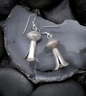 Native American Navajo 925 Sterling Silver Squash Blossom Dangle Earrings Vtg