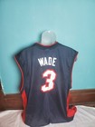 Reebok Nba Authentics Dwayne Wade  3 Miami Heat Black Away Jersey Men s Size Xl