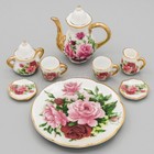 1 6 Dollhouse Porcelain Rose Tea Cup Set Miniature Beauty Flower Ceramic Decor