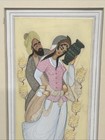 Vintage Persian Miniature Hand Painted On Bone isfahan  Iran Lovers Framed