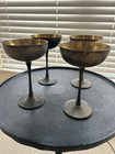 4 Eales 1779 Silverplate Italy Silver Gold Wine Glasses Goblets Champagne Coupes