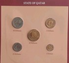 1973-1990 State Of Qatar 1 5 10 25 50 Dirhams Set 5 Unc Coins All Nations Card