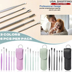 6pcs Ear Pick Cleaning Set Spiral Tool Spoon Wax Remover Cleaner Curette Kit