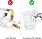 Plastic Drinking Glasses Set Of 6  Unbreakable Water Tumbler  Acrylic Plastic Cu