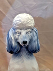 Blue Poodle Retro Look Figurine Vintage Style Dog Figure 8 5    Plaster Resin