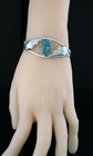 Old Pawn Navajo Native American Sterling Silver Turquoise Cuff Bracelet 17 9g
