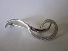 Sterling Silver Brooch 925 Solid Silver With Gorgeous White Cz s New Fashion