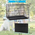 29  For Small Dog Crate Folding Dog Cat Metal Cage Kennel W  2 Doors  tray Black