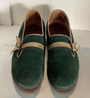 Vintage Brevitt  mayfair Bouncer  Green Suede Leather Shoes Sz 7 5  England Made