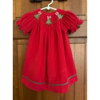 Southern Sunshine Kids Smocked Christmas Tree Holiday Dress Baby 12 Months Red