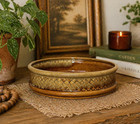 Vintage Haeger Pottery Planter 863 Brown Drip Glaze Ceramic Bowl Mcm Boho Decor