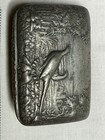 Art Nouveau Snuff  Pill Box Repousse Design Compact Vintage