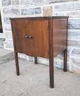 Vintage Mid Century Wood Record Cabinet Stand Table  12  Slots