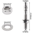 4pcs 1 2 X 4 Stainless Steel Wedge Anchors  Heavy Duty Concrete Bolts  Cement