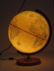 Vintage Replogle 12 Inch Diameter Lighted World Premier Series Globe - Wood Base