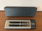Vintage Parker Insignia Matte Black   Gold Ballpoint Pen W 0 5 Mm Pencil Set New