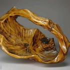 Antique Folk Art Solid One Piece Black Walnut Hand Carved Wood Basket