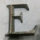 Antique Vintage Cast Brass Or Metal Advertising Sign Letter  e    2x2 