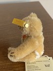 New Steiff 3    Miniature Xs Teddy Bear Miniature Golden Brown Mohair New W  Tags
