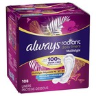 Always Radiant Daily Multistyle Liners Regular Absorbency Unscented  Up To 10   