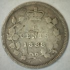 1888 Canadian Silver 5 Cents Victoria Canada Circulated Type Coin Scratched