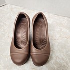 Crocs Women s Sz 5 Lina Wedge Pumps Brown Rubber Casual Closed Toe Heels