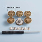 10pcs Jeans Buttons No Sew Jean Button Replacement With Screwdriver 17mm
